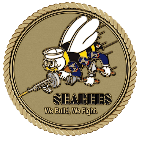 United States Navy Seabees Colored Small medallion