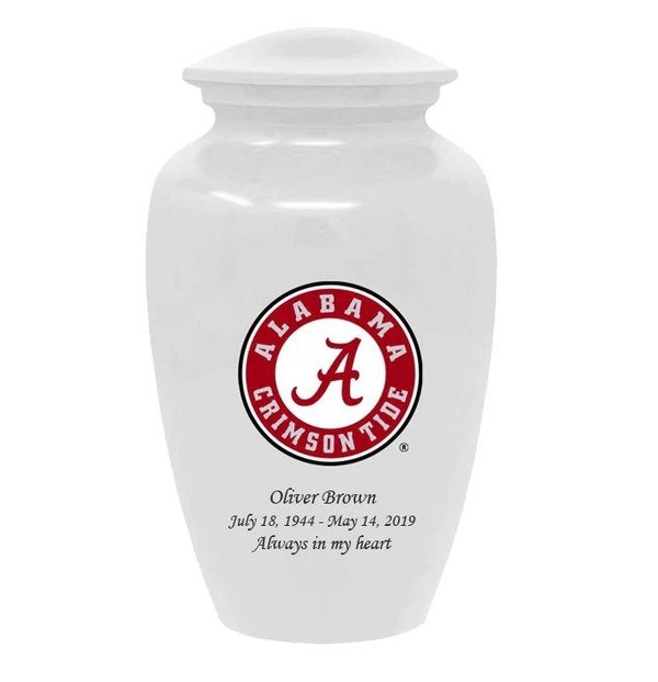 University of Alabama Crimson Tide Seal White Cremation Urn