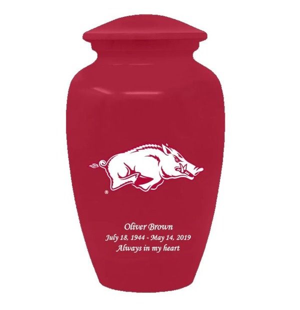 University of Arkansas Razorbacks Cremation Urn