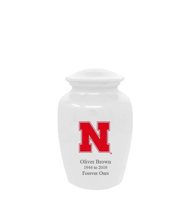 University of Nebraska Cornhuskers White Keepsake Urn