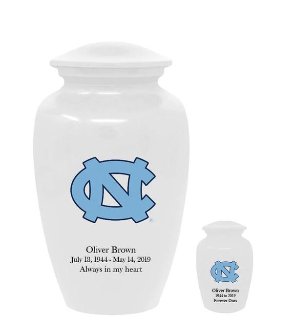 University of North Carolina Tar Heels White Cremation Urns