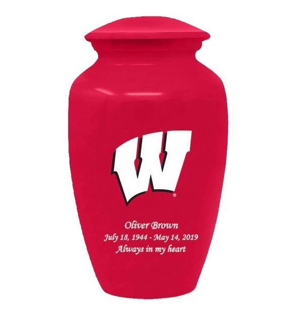 University of Wisconsin Badgers Red Cremation Urn