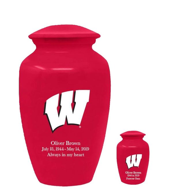 University of Wisconsin Badgers Red Cremation Urns