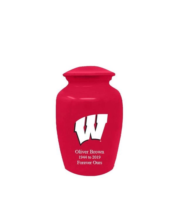 University of Wisconsin Badgers Red Keepsake Urn