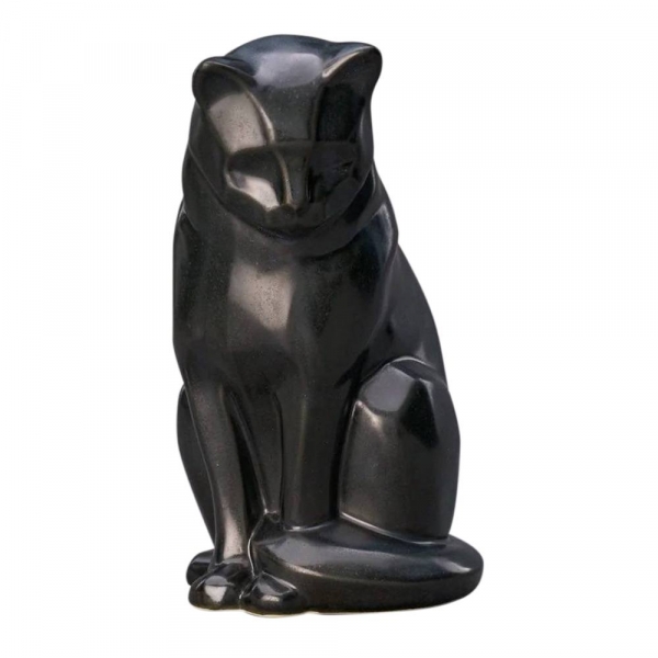 Upright Ash Ceramic Cat Urn