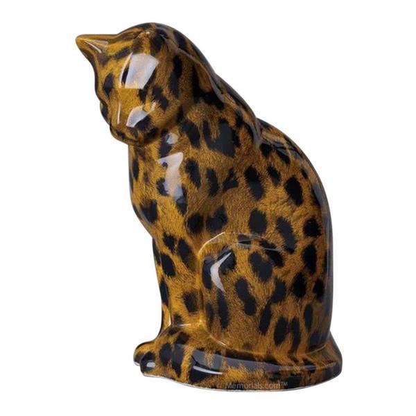 Upright Cheetah Ceramic Cat Urn