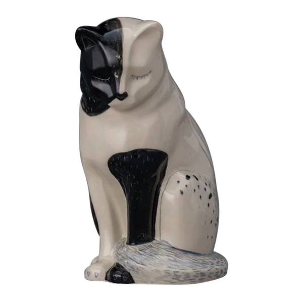Upright Domino Ceramic Cat Urn
