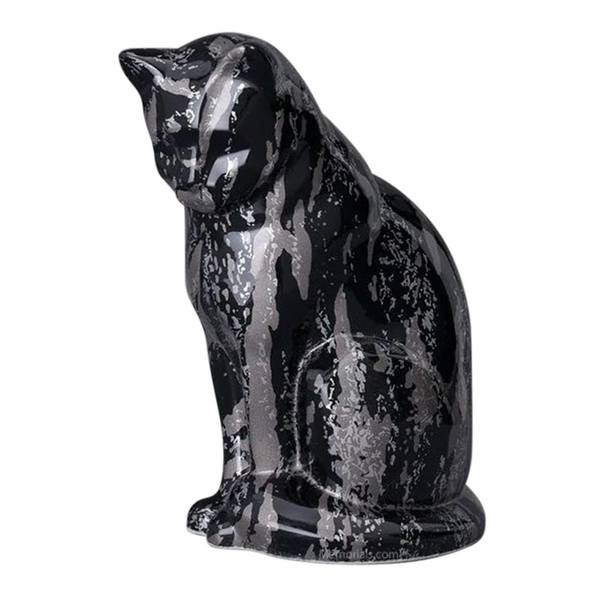 Upright Smokey Ceramic Cat Urn