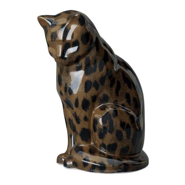 Upright Tropical Ceramic Cat Urn