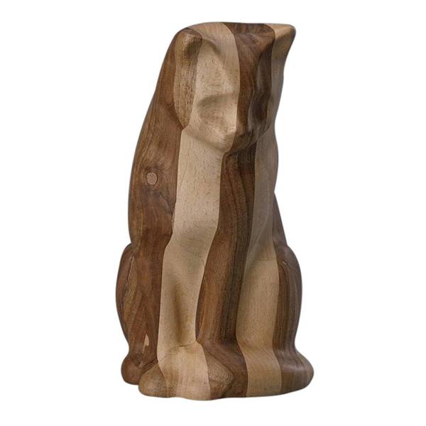 Upright Wooden Cat Urn