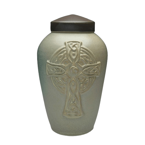 Celtic Cross Ceramic Cremation Urn