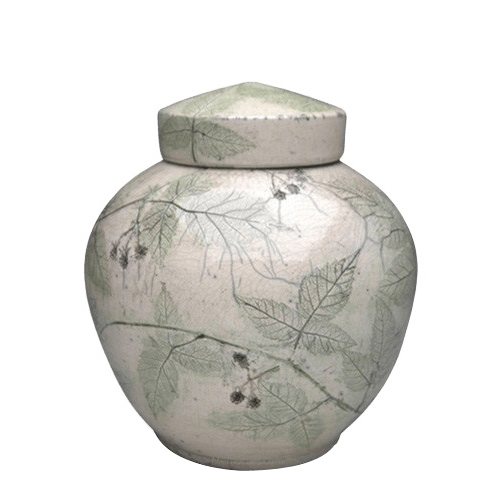 Blackberry Raku Medium Cremation Urn