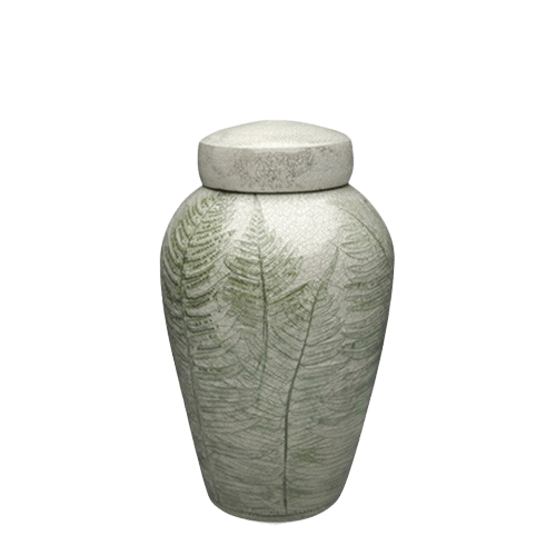 Fern Raku Small Cremation Urn