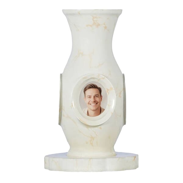 Vase of Life Cream Marble Luxury Cremation Urn