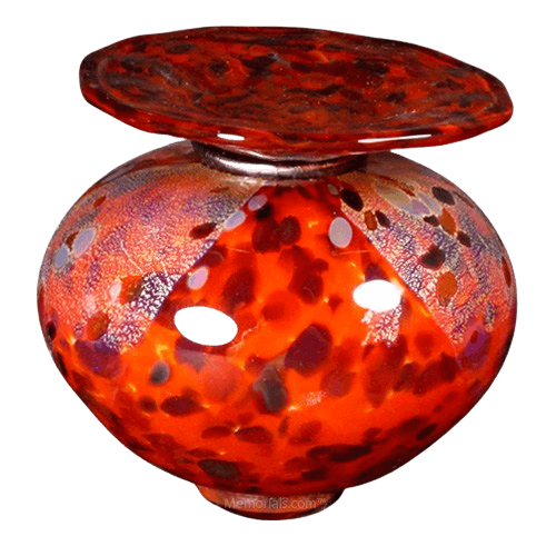 Milano Red Glass Cremation Urn