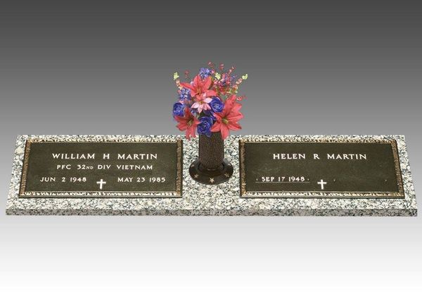 Veteran Bronze Grave Marker For Two II