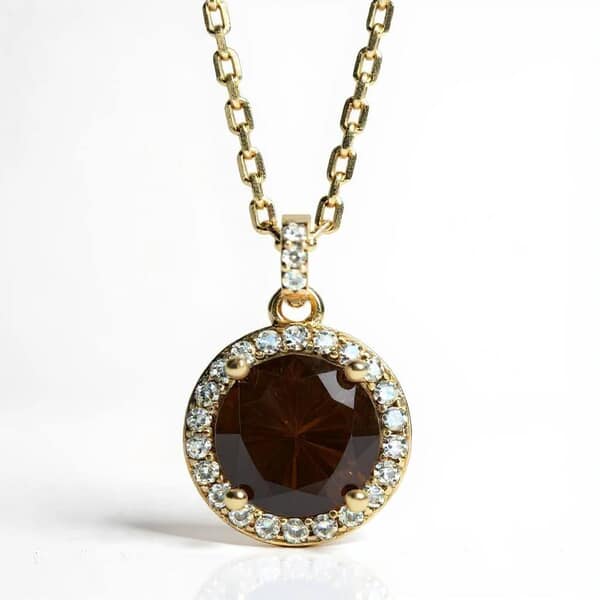 Vintage Brown Cremation Diamond Necklace