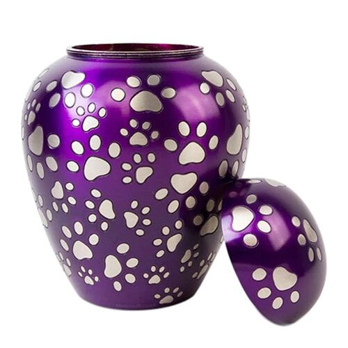 Violet Paw Memorial Pet Urn