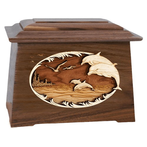 Dolphins Walnut Aristocrat Cremation Urn