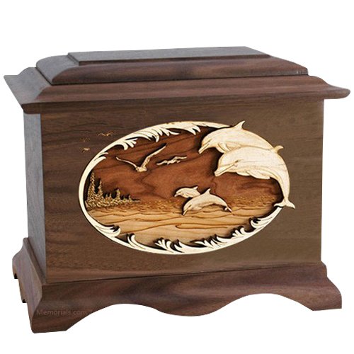 Dolphins Wood Cremation Urns