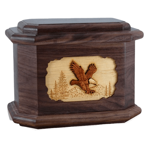 Eagle Walnut Octagon Cremation Urn