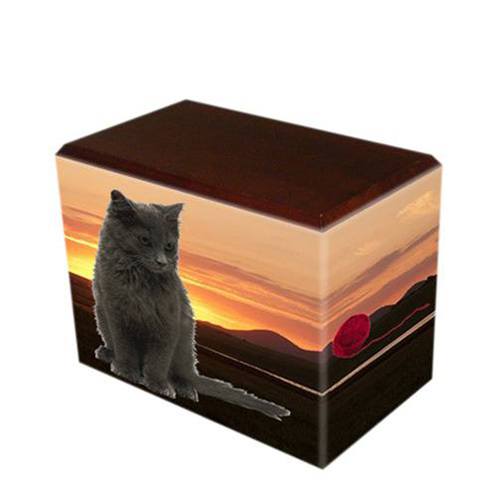 Country Walnut Pet Picture Urn