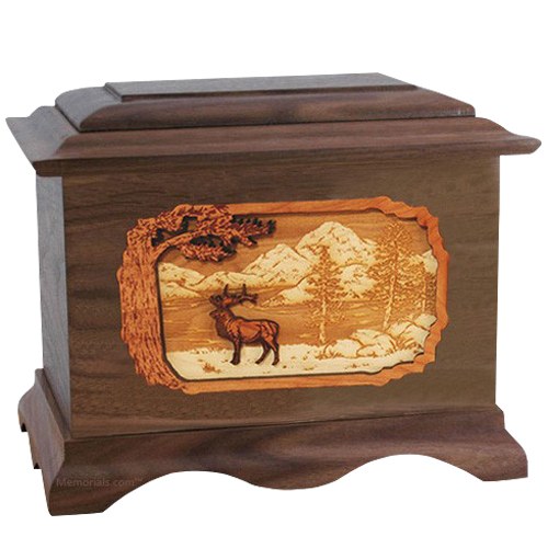 Elk Walnut Cremation Urn 