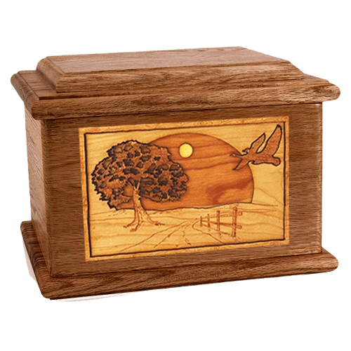 Geese Walnut Memory Chest Cremation Urn