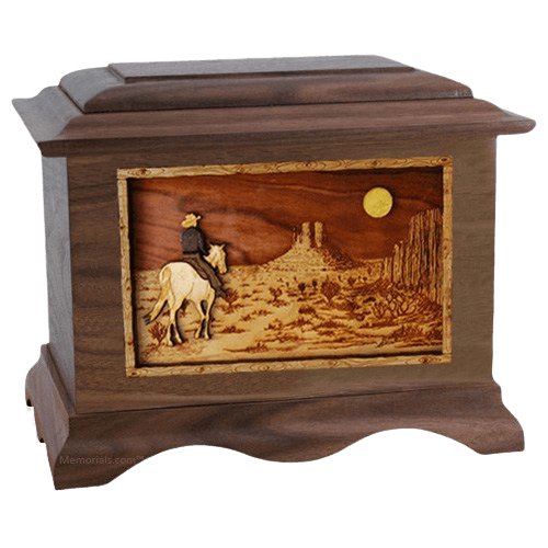 Horse Moon Walnut Cremation Urn