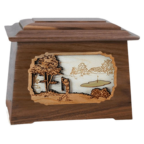 Golf Walnut Aristocrat Cremation Urn