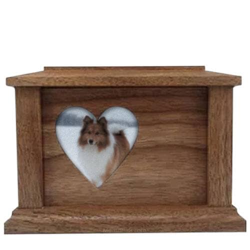 Walnut Heart Picture Pet Urns