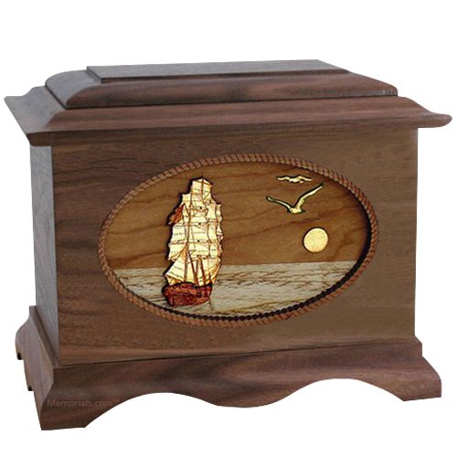 Sailing Home Wood Cremation Urns