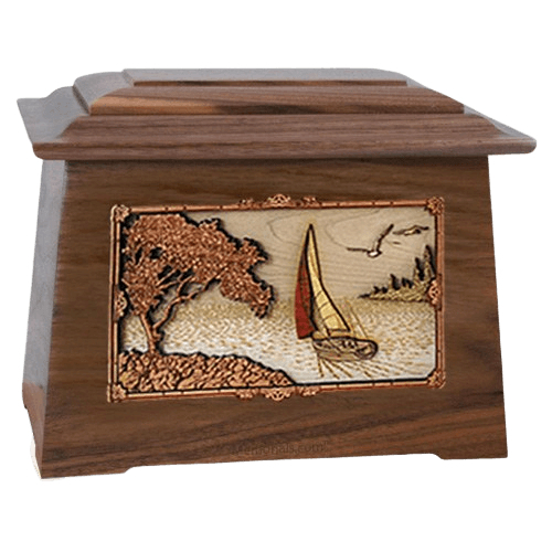 Sailboat Walnut Aristocrat Cremation Urn