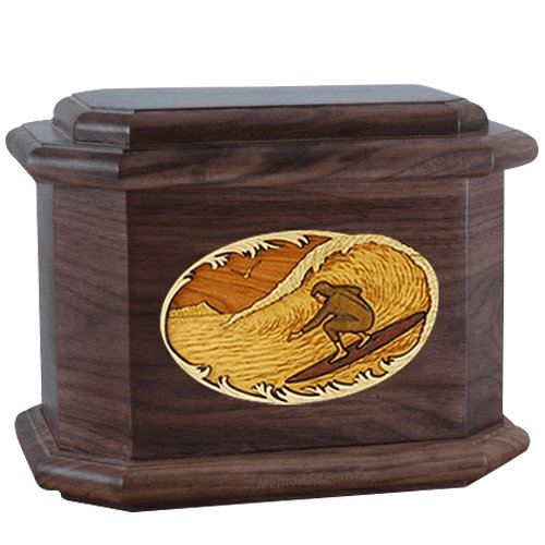 Surfer Walnut Octagon Cremation Urn