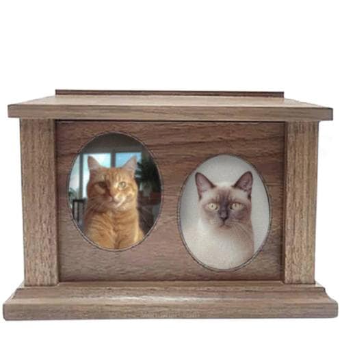 Walnut Two Forever Picture Pet Urns
