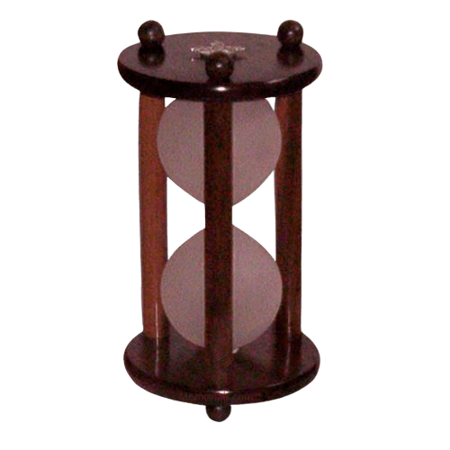 Hourglass Pillar Walnut Keepsake Urn