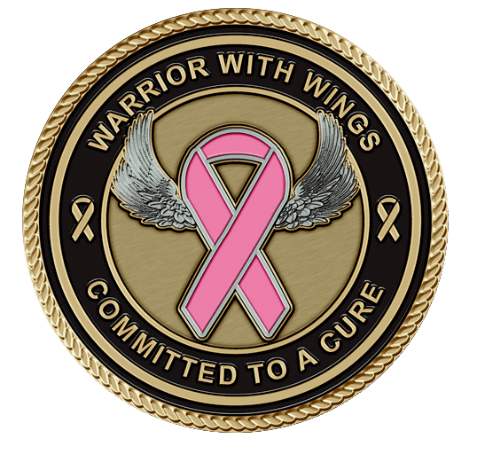 Warrior with Wings Breast Cancer Medium Medallion