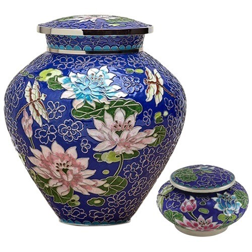 Water Lily Cloisonne Urns
