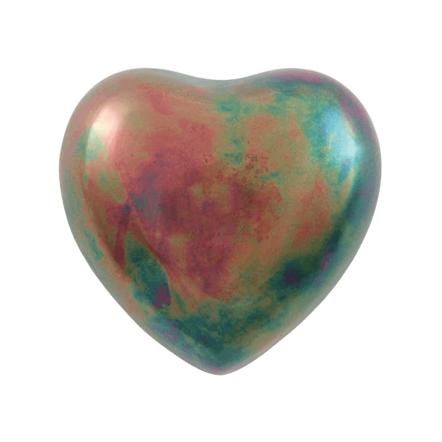 Watercolor Raku Heart Keepsake Urn