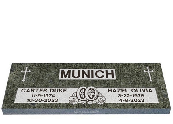 Wedding Rings Companion Granite Headstone 36 x 12