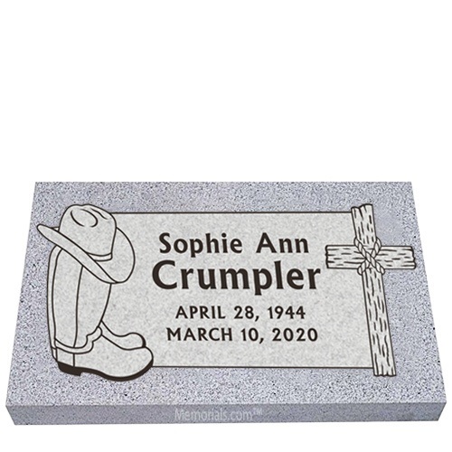 Western Granite Grave Marker 20 x 10