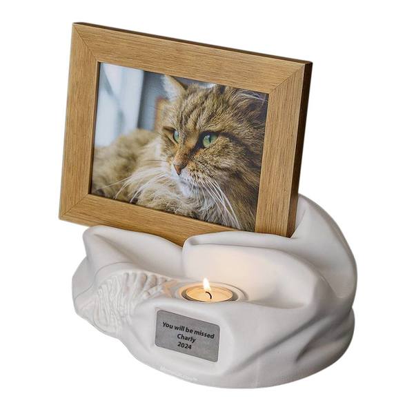 White Ceramic Photo Pet Urn