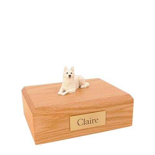 White German Shepherd Small Dog Urn