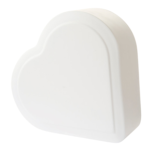 White Heart Wooden Cremation Urn
