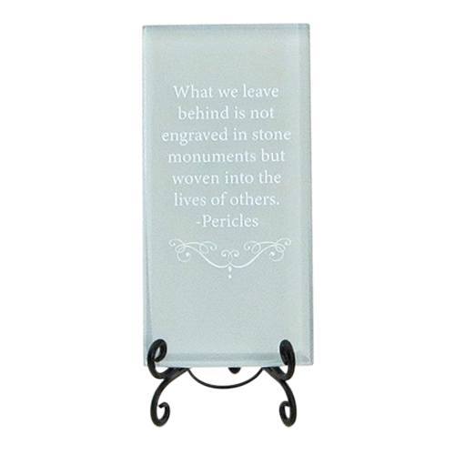 White Leave Behind Glass Plaque