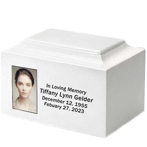 White Marble Photo Urn