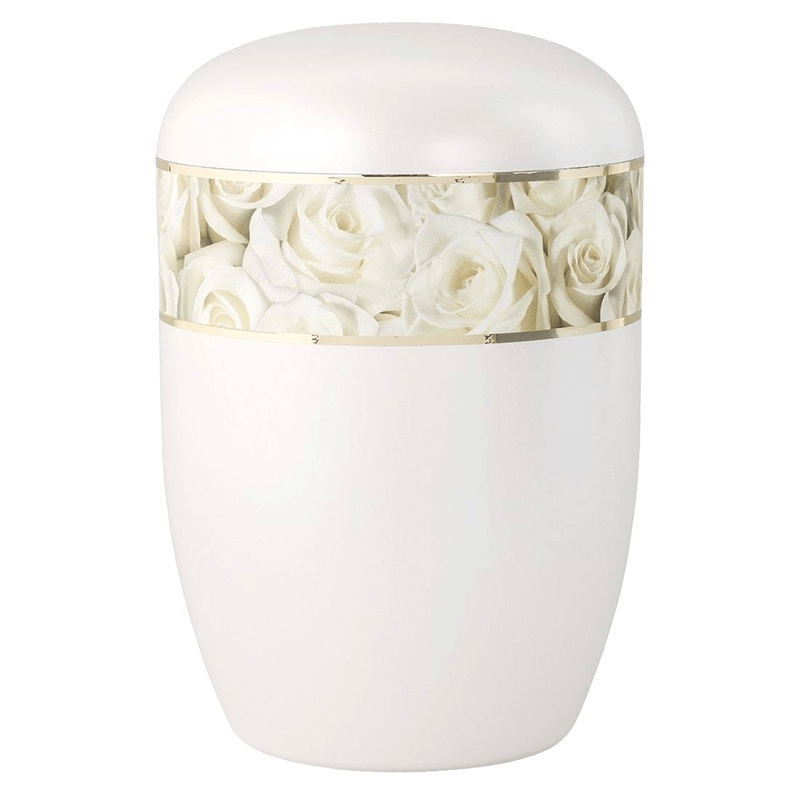 White Roses Biodegradable Urn