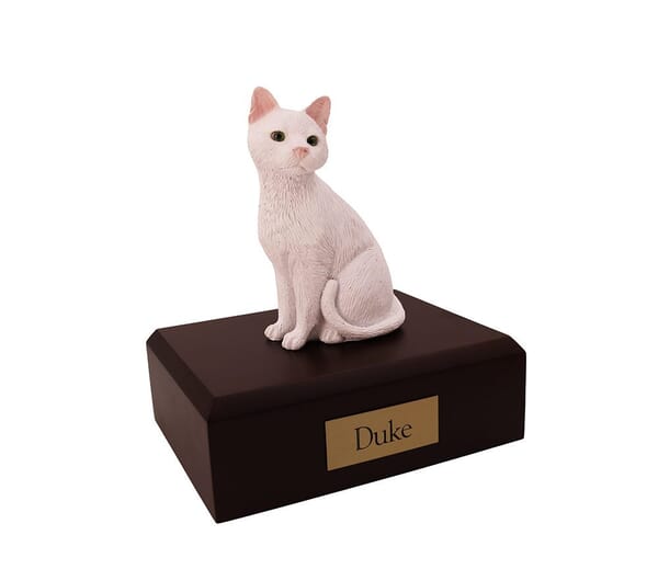 White Small Cat Urn