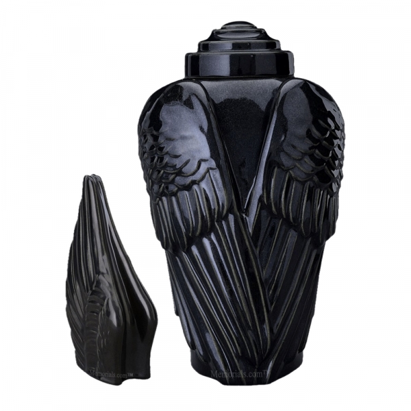 Wings Black Cremation Urns