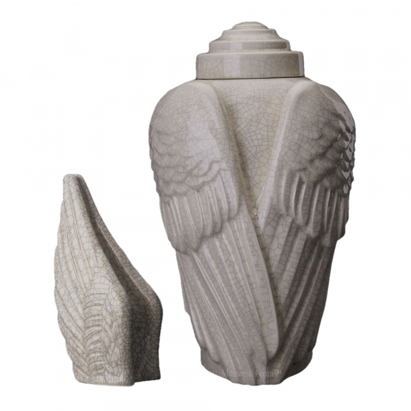 Wings Crackled Cremation Urns